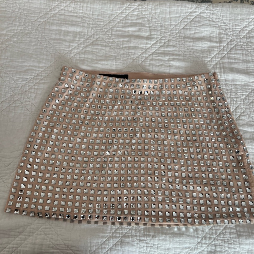 Zara Studded Beige Skirt